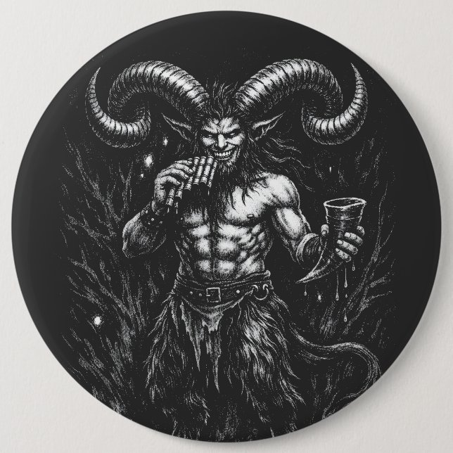Horned Winter Satyr — by BurnsInHell 6 Cm Round Badge (Front)