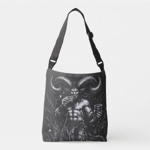 Horned Winter Satyr — by BurnsInHell Crossbody Bag