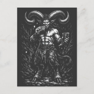 Horned Winter Satyr — by BurnsInHell Postcard