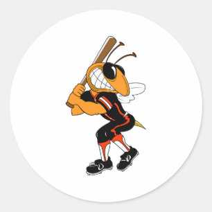 Hornet Ball Player Classic Round Sticker