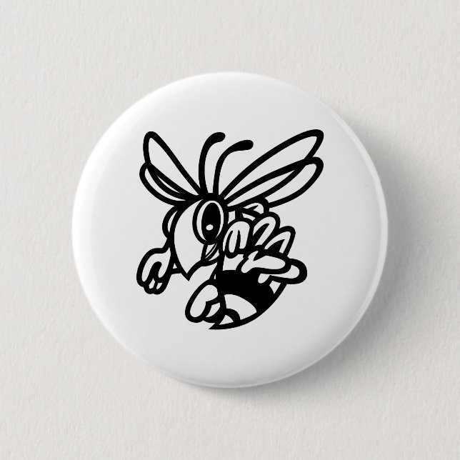 Hornets Outline 6 Cm Round Badge (Front)