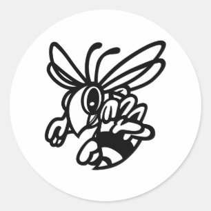 Hornets Outline Classic Round Sticker
