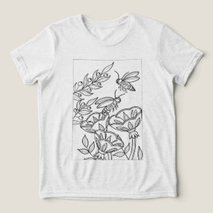Hornets with flowers to colour Tri-Blend shirt