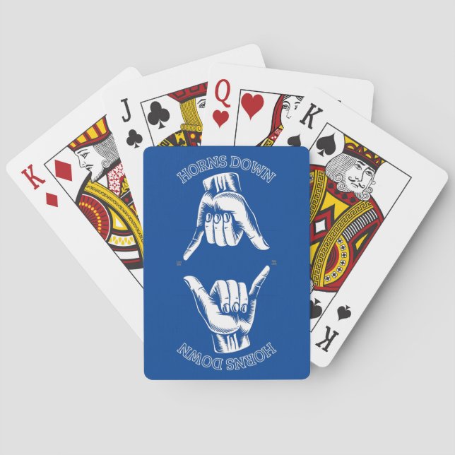 "HORNS DOWN" funny  Playing Cards (Back)