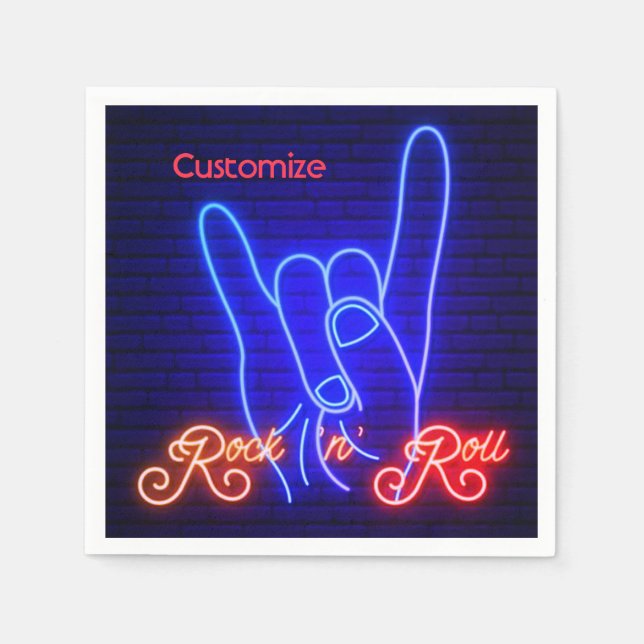 Horns Up Rock 'n Roll   Napkin (Front)