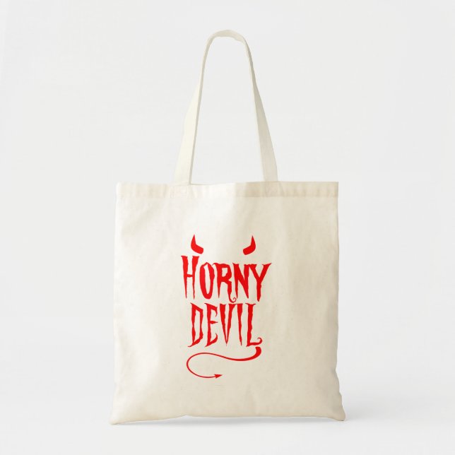 Horny Devil Sexy Sinner Horns Tail Adult Sinful Hu Tote Bag (Front)