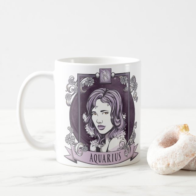 Horoscope - AQUARIUS Coffee Mug (With Donut)