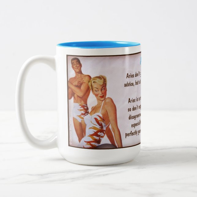 Horoscope: ARIES (rated G) Two-Tone Coffee Mug (Left)