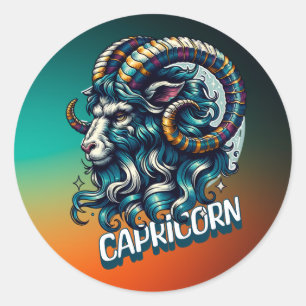 Horoscope Astrological Sign Capricorn Classic Round Sticker
