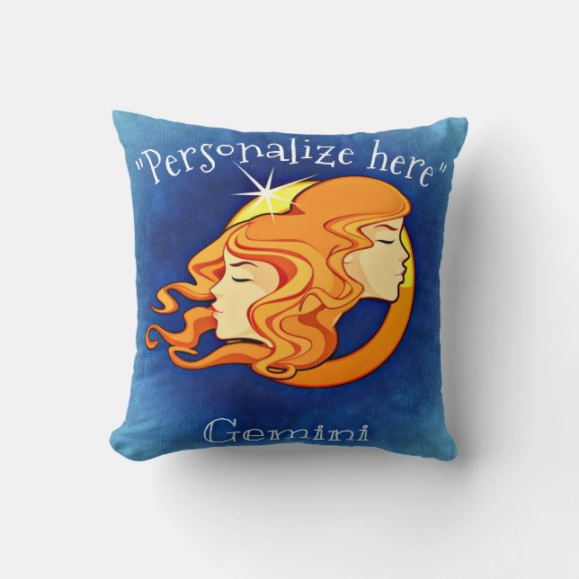 Horoscope Gemini Decorative Throw Pillow (Front)