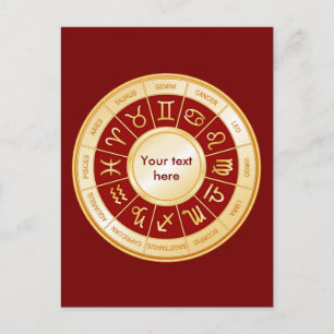 Horoscope Mandala Invitation Postcard