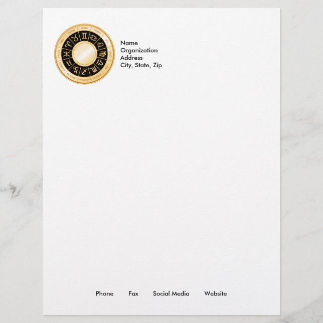 Horoscope Mandala Letterhead Design (Front)