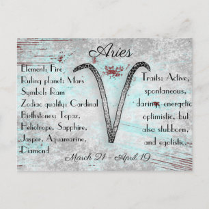 Horoscope Sign Aires Postcard