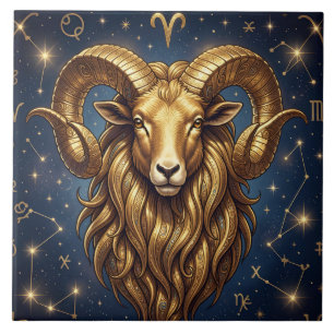 Horoscope Sign Aries   Astrology Art Tile