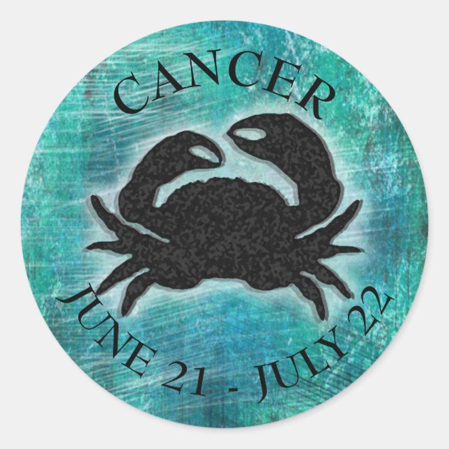 Horoscope Sign Cancer Crab Classic Round Sticker (Front)