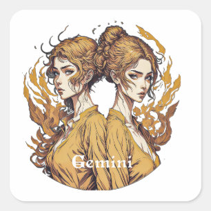 Horoscope sign Gemini Square Sticker
