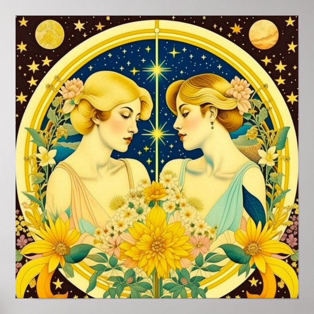 Horoscope Sign Gemini Twins Ethereal Art (Front)