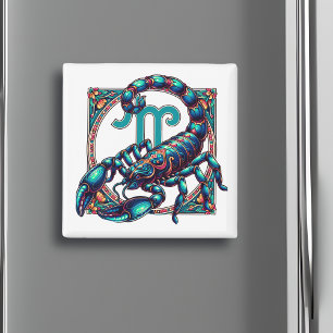 Horoscope Sign Scorpio Blue Scorpion Magnet
