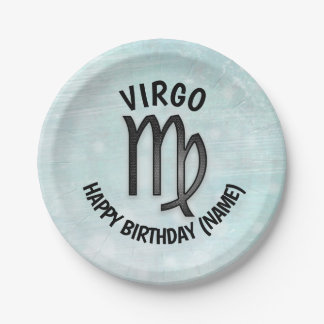 Horoscope Sign Virgo Personalised Birthday Paper Plate