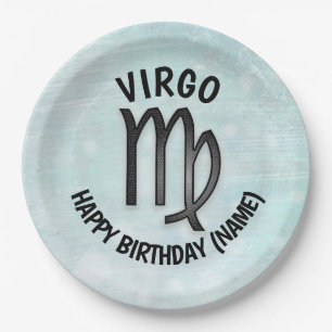 Horoscope Sign Virgo Personalised Birthday Paper Plate