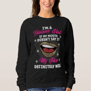 Horoscope Taurus Girl Lip Leopard Zodiac Horoscope Sweatshirt