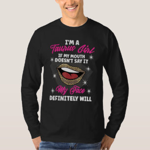 Horoscope Taurus Girl Lip Leopard Zodiac Horoscope T-Shirt