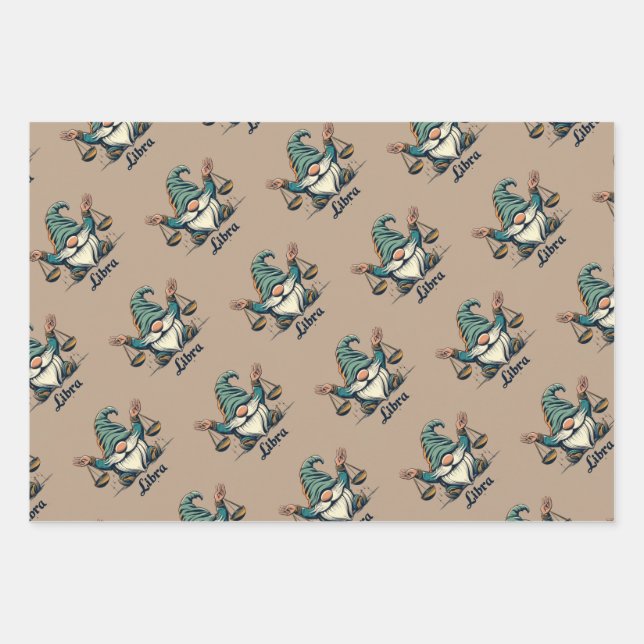 Horoscope Virgo, Libra and Scorpio wrapping paper (Front)
