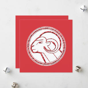 Horoscope Zodiac Sign Aries Holiday Card