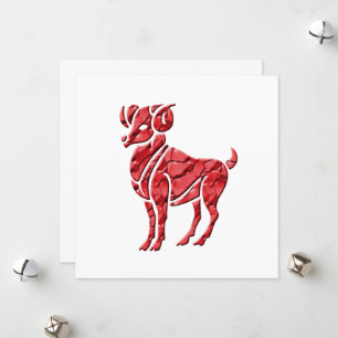 Horoscope Zodiac Sign Aries Holiday Card