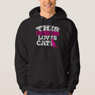 Horoscope Zodiac Sign Capricorn Loves Cats Hoodie