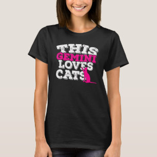 Horoscope Zodiac Sign Gemini Loves Cats T-Shirt