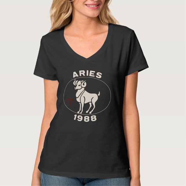 Horoscope Zodiac Sign Ram Aries 1988 T-Shirt (Front)