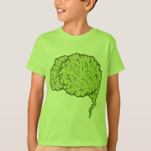 Horrible Green Zombie Brain Kids Tshirt