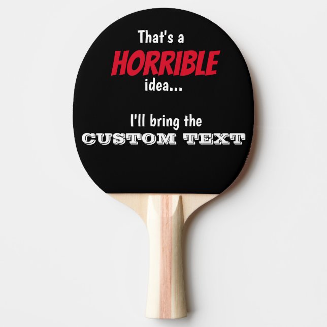 Horrible Idea, let's do it!  Throw Pillow Paper Pl Ping Pong Paddle (Front)