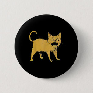 Horrible Japanese Cat Funny 6 Cm Round Badge