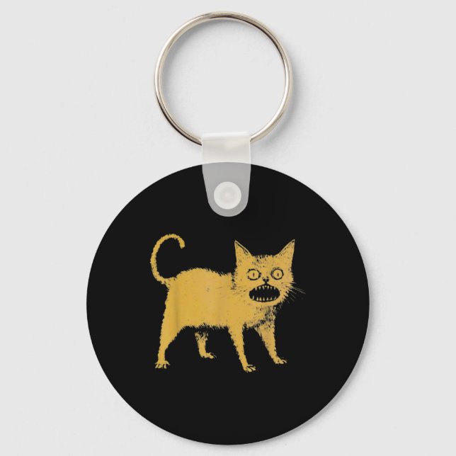 Horrible Japanese Cat Funny  Key Ring (Front)