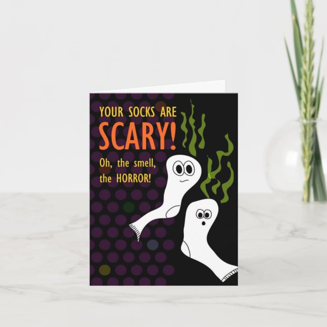 Horribly Smelley Ghostly Socks Card (Front)