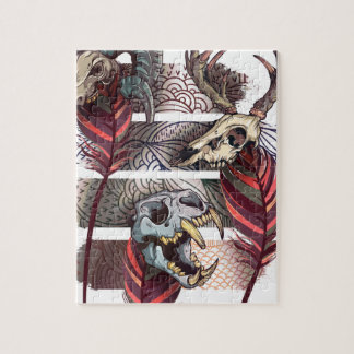Horror Animal Curse Skeleton Skull Jigsaw Puzzle