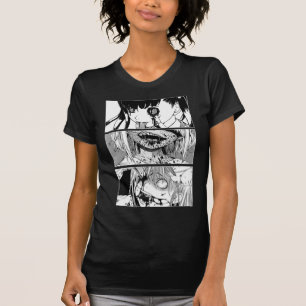 Horror Anime Girl Japanese Aesthetic Anime Otaku  T-Shirt