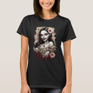 Horror Anime Girl Manga Creepy Japanese Kawaii Aes T-Shirt
