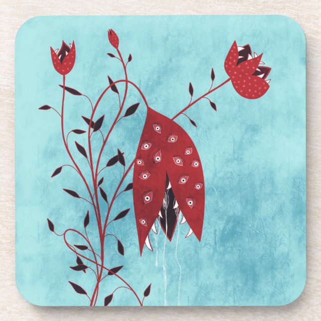 Horror Art Creepy Carnivorous Plant Coaster (Front)