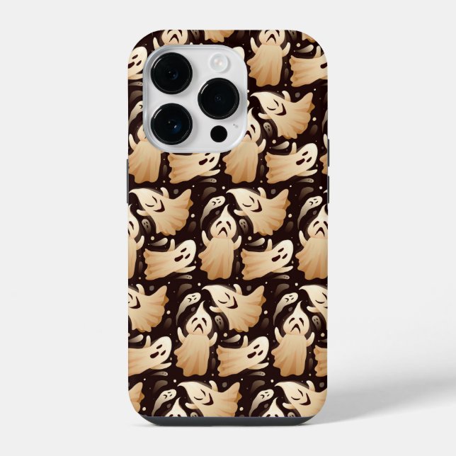 Horror Boo Ghost Halloween Pattern iPhone Case (Back)
