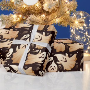 Horror Boo Ghost Halloween Pattern Wrapping Paper