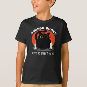 Horror Books Have No Effect On Me - Black Cat T-Shirt