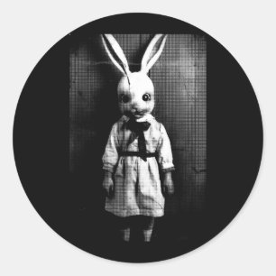 Horror Bunny Rabbit _ Dark Creepy Unholy Gothic Classic Round Sticker