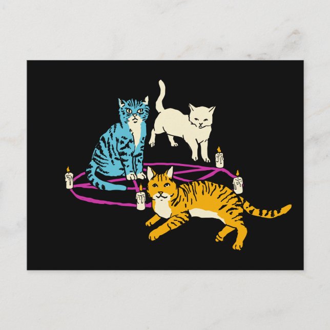 Horror cat cult halloween Invitation (Front)