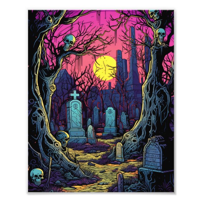 Horror Cemetery Photo Print (Front)