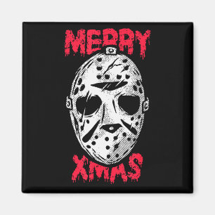 Horror Christmas Merry Xmas Mask Magnet