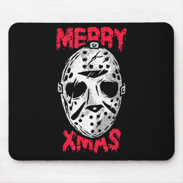 Horror Christmas Merry Xmas Mask  Mouse Pad (Front)