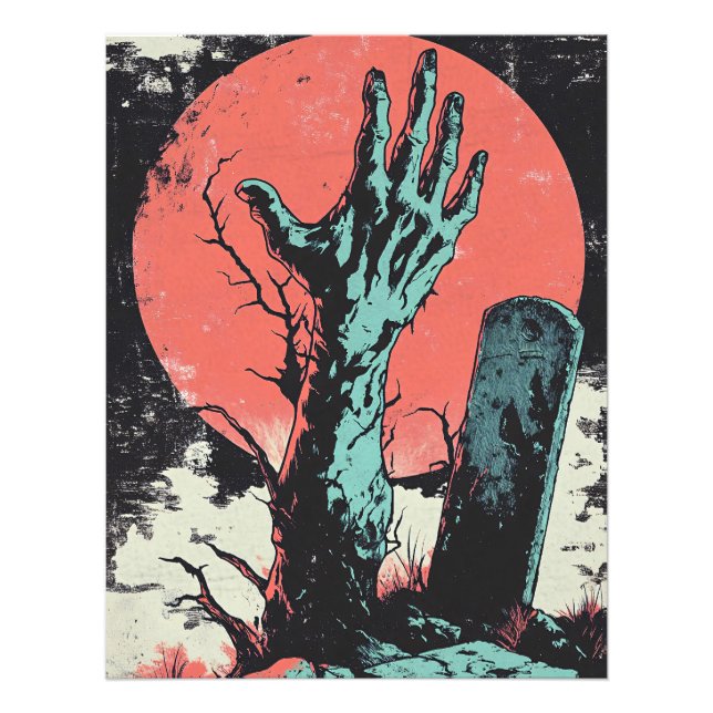 Horror Comic Zombie Graveyard Photo Print (Front)
